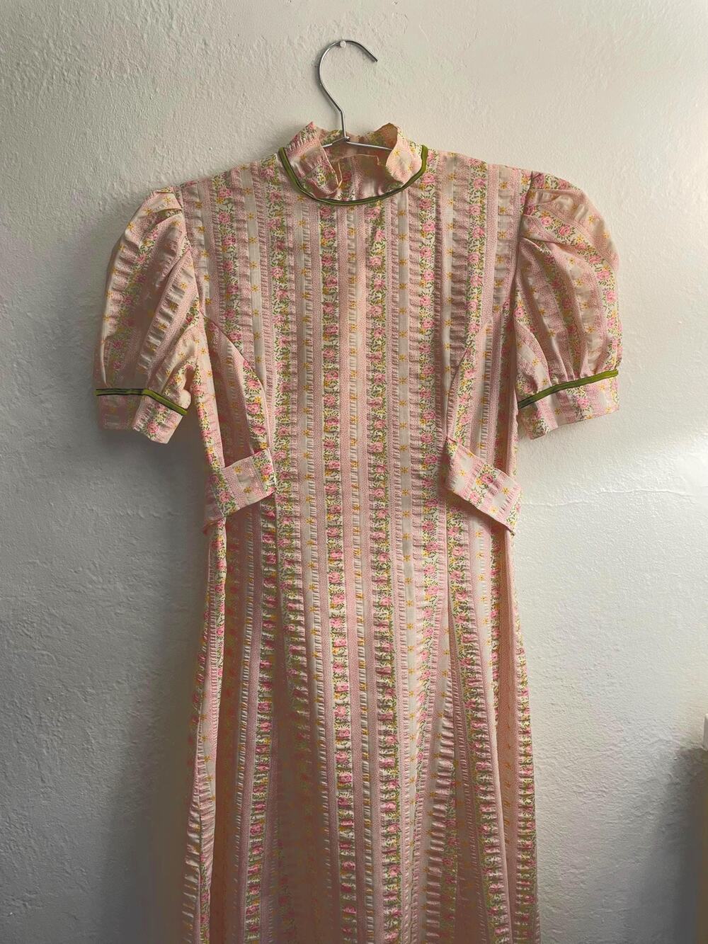 VTG Maxi Dress, Sz S, Gunne Sax Style Prairie 1970s 1940s Romantic Regency